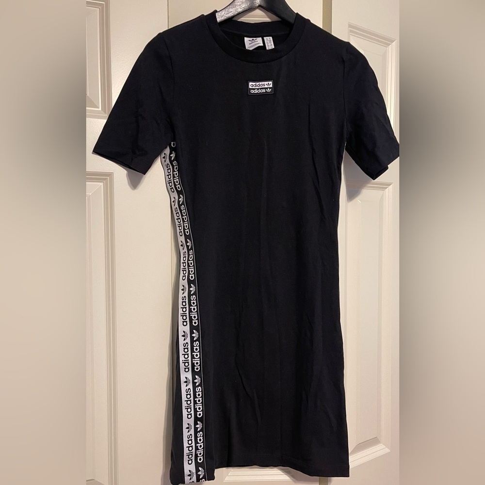 Adidas Black Tee Dress with logo on both sides